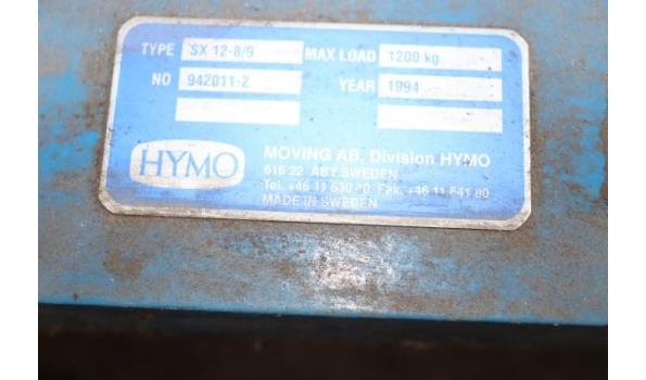 Heftafel HYMO, type SX 12-8/9 cap 1200kg, bouwjaar 1994, werking niet gekend (000-035)
